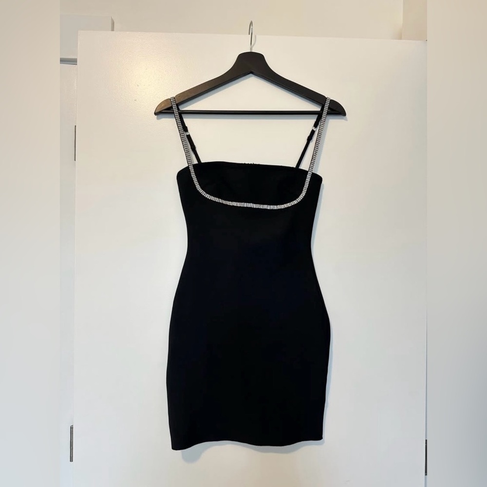 Superdown Pollie Black Rhinestonr Mini Dress